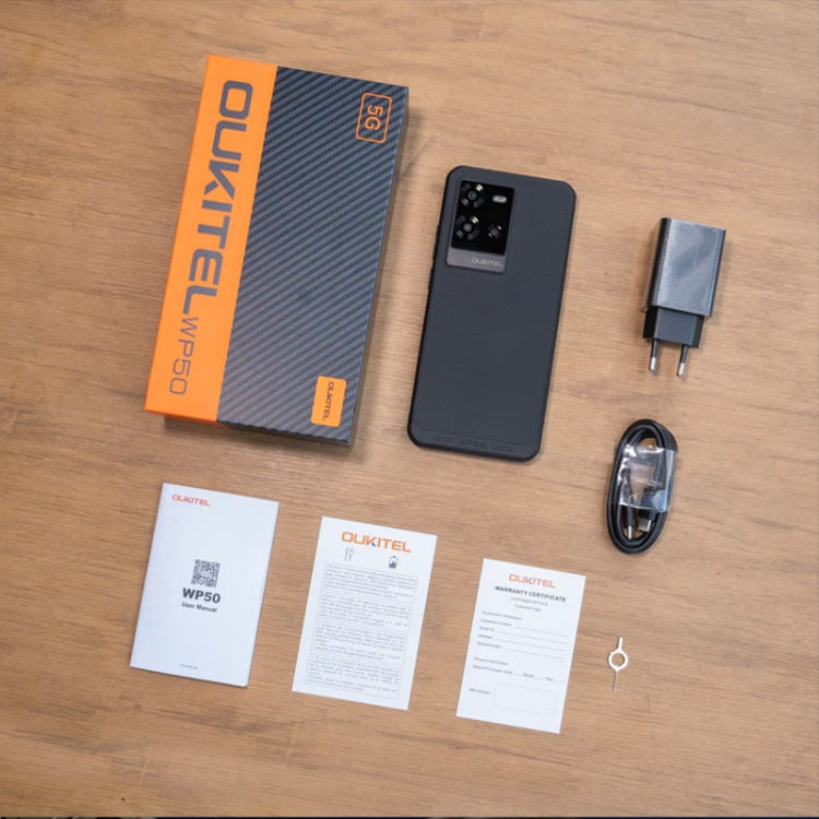 Oukitel WP50 5G Rugged Phone, 4GB+256GB, 6.6 inch Android 14.0 MediaTek Dimensity 6100+ Octa-core, NFC, OTG, Network: 5G (Black) by OUKITEL