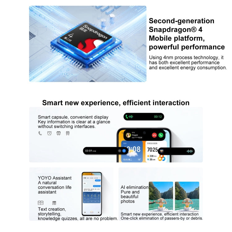 Honor Play9T 5G, 8GB+256GB, 6.77 inch MagicOS 8.0 Qualcomm Snapdragon 4 Gen2 Octa Core up to 2.2GHz, Network: 5G, OTG, Not Support Google Play (White) by HONOR