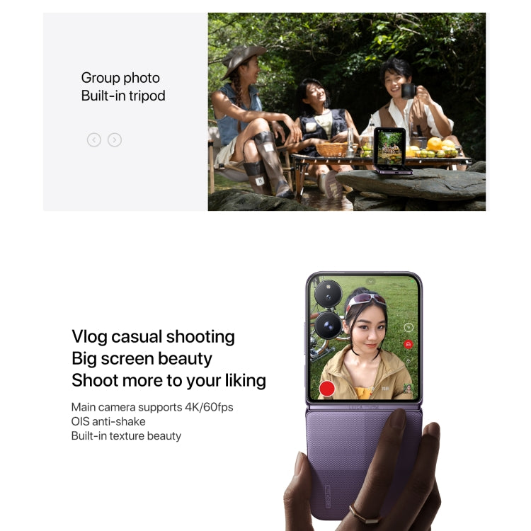 Xiaomi MIX Flip, 12GB+256GB, 6.86 inch + 4.01 inch Xiaomi HyperOS Snapdragon 8 Gen 3 Octa Core 4nm up to 3.3GHz, NFC, Network: 5G (White) by Xiaomi