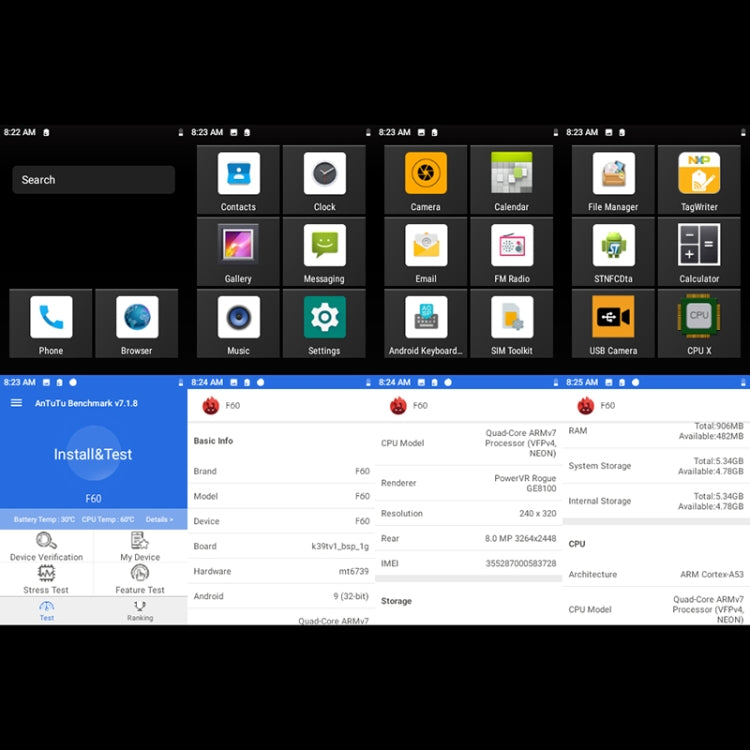 UNIWA F60 Walkie Talkie Rugged Phone, 1GB+8GB, IP68 Waterproof Dustproof Shockproof, 5300mAh Battery, 2.8 inch Android 9.0 MTK6739 Quad Core up to 1.3GHz, Network: 4G, SOS, OTG, NFC(Black) by UNIWA