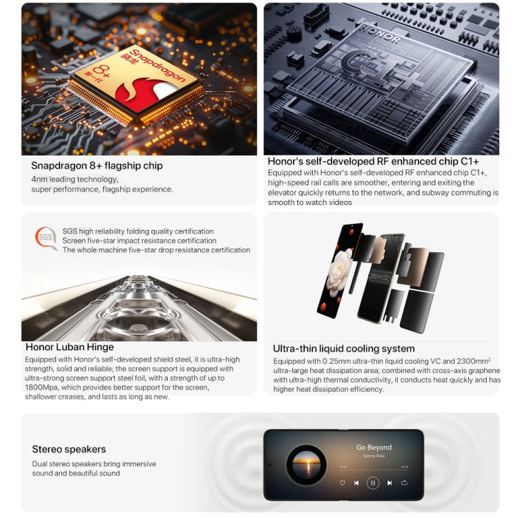 Honor Magic V Flip, 12GB+256GB, 6.8 inch + 4.0 inch Screen MagicOS 8.0 Snapdragon 8+ Gen 1 Octa Core, Network: 5G, NFC, OTG (White) by HONOR