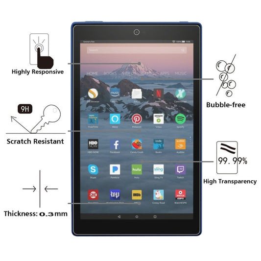 75 PCS 0.3mm 9H Full Screen Tempered Glass Film for Amazon Kindle Fire HD 10 2017 10.1 inch - Others by buy2fix | Online Shopping UK | buy2fix