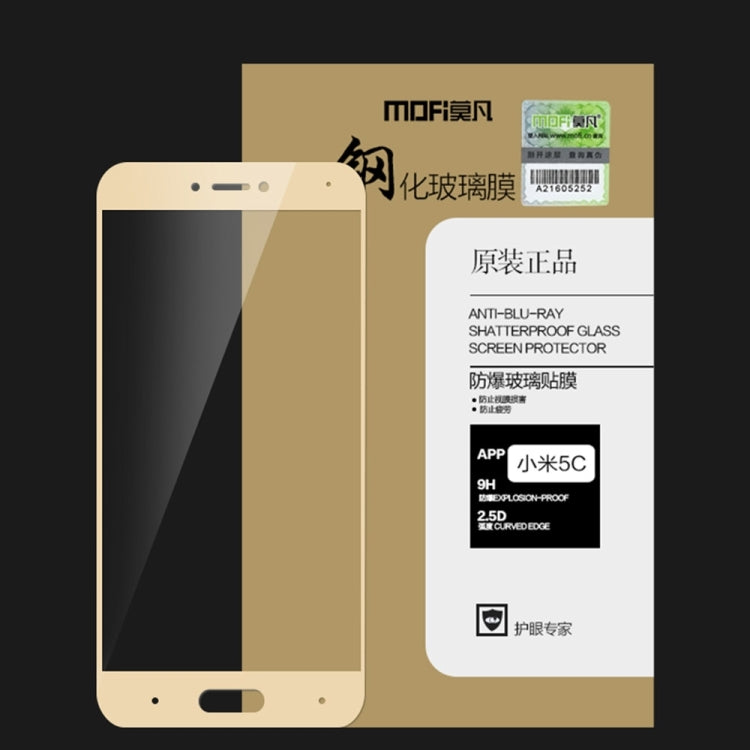 MOFI Xiaomi Mi 5c 0.3mm 9H Hardness 2.5D Explosion-proof Full Screen Tempered Glass Screen Film(Black) by MOFI