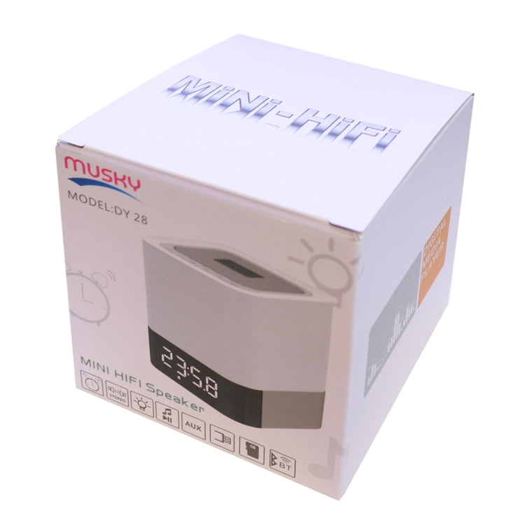 MUSKY DY 28 LED Light 3D Stereo Music Mini Bluetooth Speaker, Support Clock Alarm / AUX, For iPhone, Galaxy, Sony, Lenovo, HTC, Huawei, Google, LG, Xiaomi, other Smartphones - Desktop Speaker by buy2fix | Online Shopping UK | buy2fix