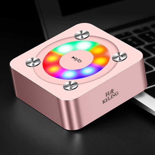 A9 Portable Bluetooth Stereo Speaker with Built-in MIC & Light, Support Hands-free Calls & TF Card & AUX IN, Bluetooth Distance: 10m(Rose Gold) - Desktop Speaker by buy2fix | Online Shopping UK | buy2fix