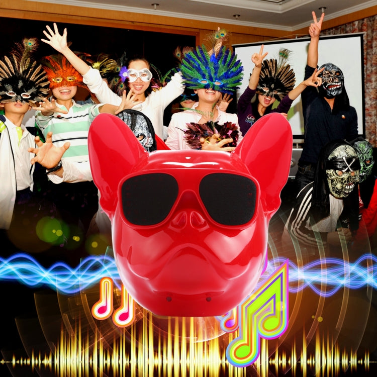 AEROBULL Bulldog Fashion Portable Bluetooth Wireless Stereo Speaker, Support Aux Input & TF Card, For Mobile Phones / Tablets / Laptops, Support TF Card & AUX Input, Bluetooth Distance: 10m(Red) - Desktop Speaker by buy2fix | Online Shopping UK | buy2fix