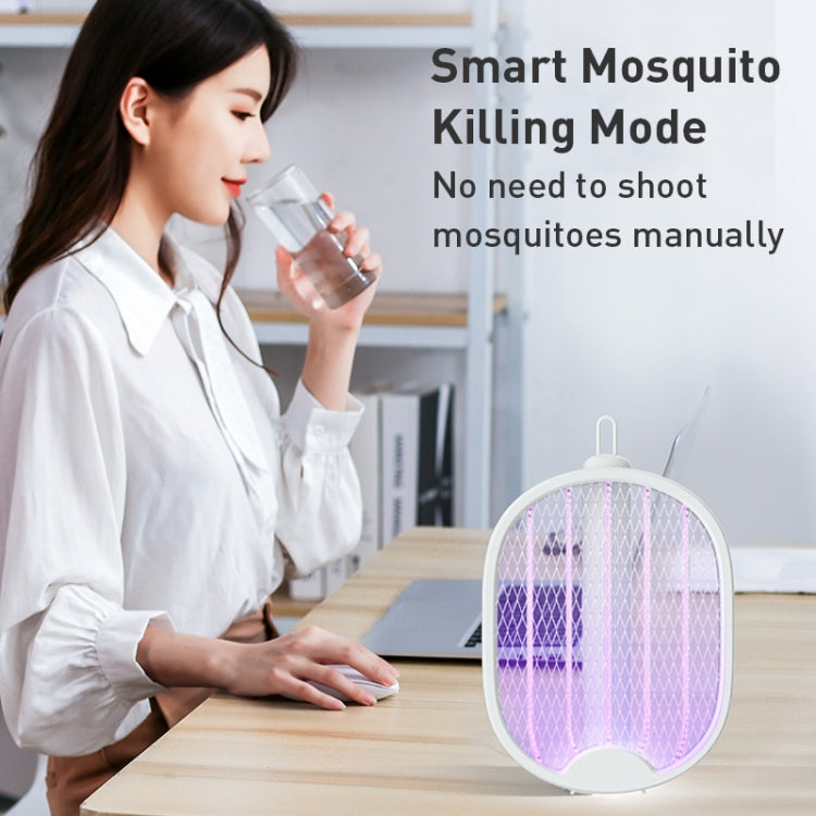 Multifunctional Rotating Folding Electric Mosquito Swatter (White) by buy2fix