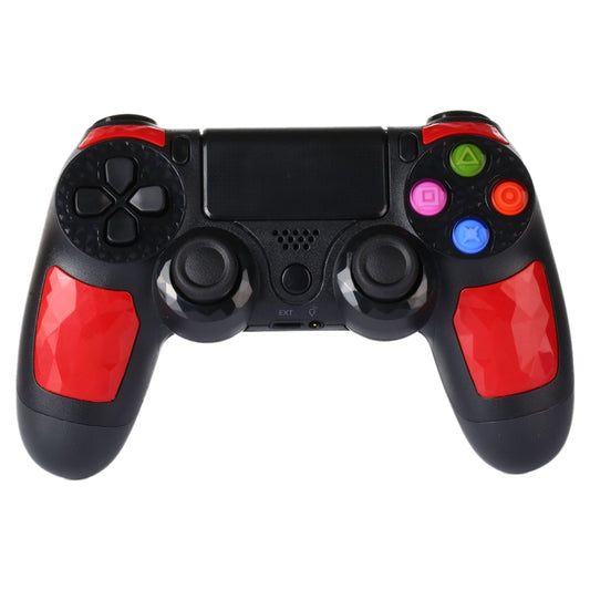 Wireless Bluetooth Diamond Texture Shock Touch Plate Game Handle Controller with Smart Indicator for Sony PS4(Red) by buy2fix