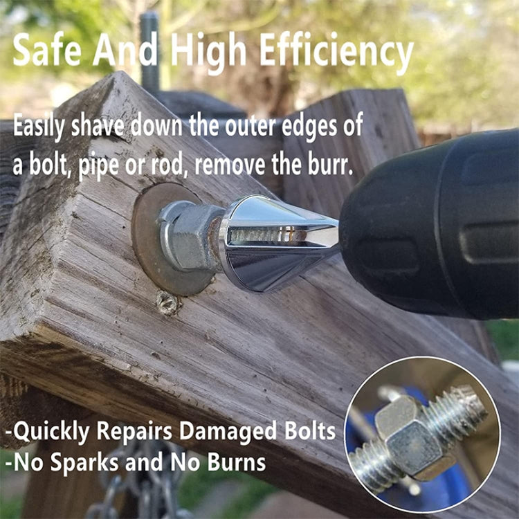 Chamfer Stainless Steel Deburring External Chamfer Tool Hexagonal Handle Three-slot Chamfer (Black) by buy2fix