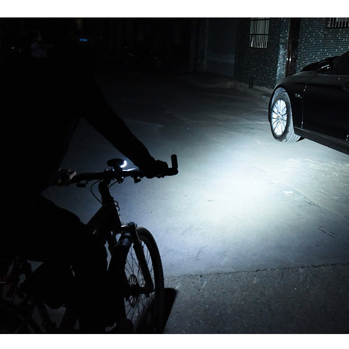 350LM USB Charging Waterproof Snap-on Bicycle Headlight with Speaker & Stopwatch Function (Blue) by buy2fix