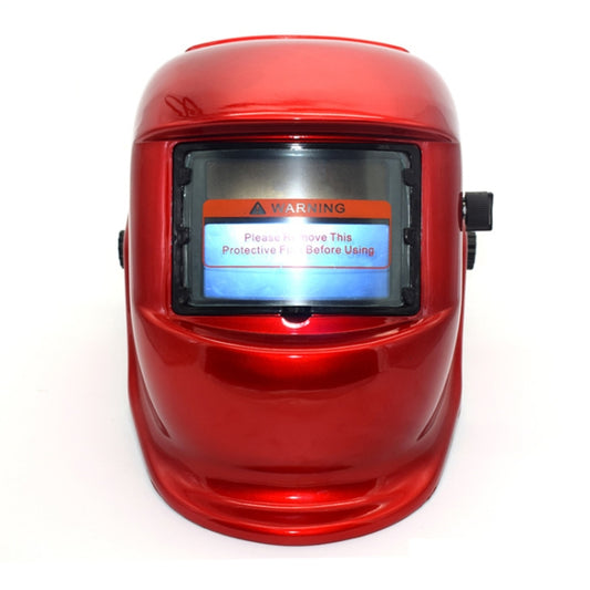 Solar Automatic Variable Light Electric Welding Protective Mask Welding Helmet(Red) by buy2fix
