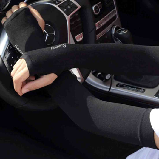 5 Boxes New Style Ice Silk Sleeves Fresh and Cool UV Protection Oversleeve, Open Fingers Style(Black) - Protective Gear by buy2fix | Online Shopping UK | buy2fix