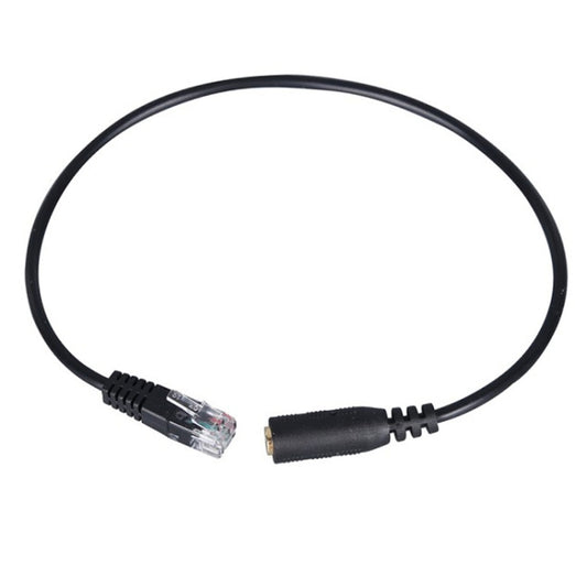 3.5mm Jack to RJ9 PC / Mobile Phones Headset to Office Phone Adapter Convertor Cable, Length: 32cm(Black) by buy2fix
