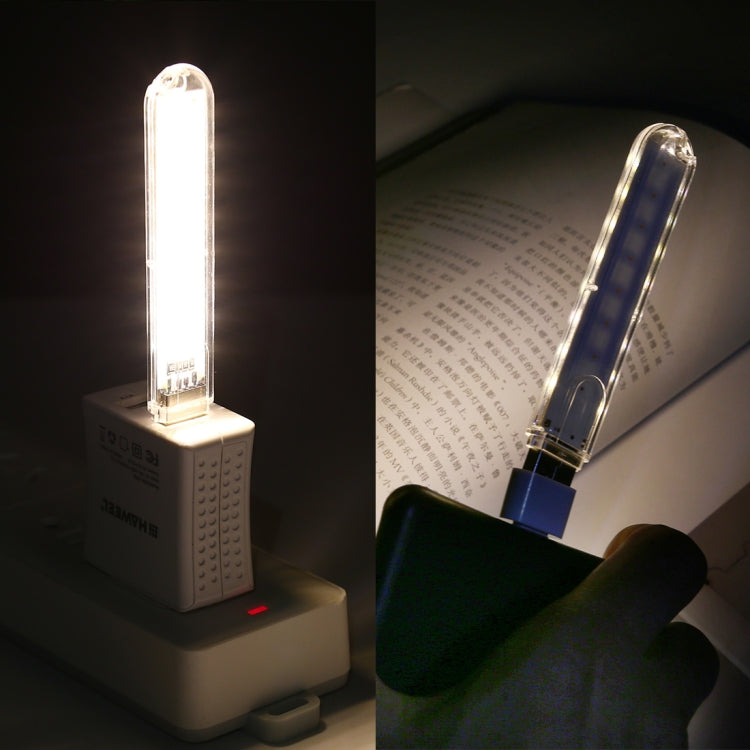 8LEDs 5V 200LM USB LED Book Light Portable Night Light, with Micro Adapter(Warm White) by buy2fix