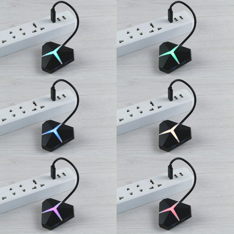 5Gbps Super Speed 4 Ports USB 3.0 HUB Adapter, Cable Length: about 20cm(Black) by buy2fix