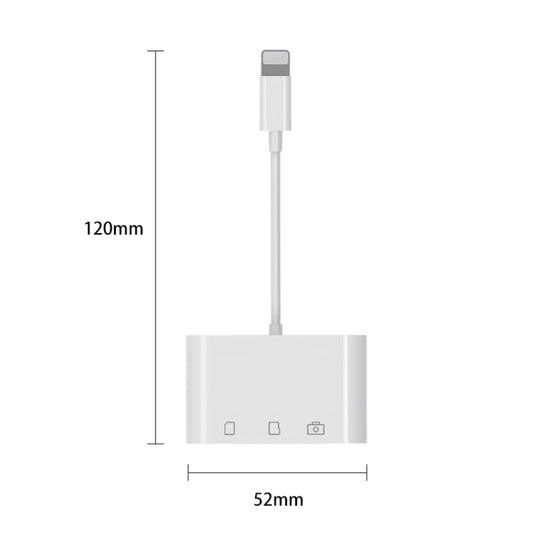 D-168 3 In 1 8 Pin OTG High-speed Card Reader by buy2fix