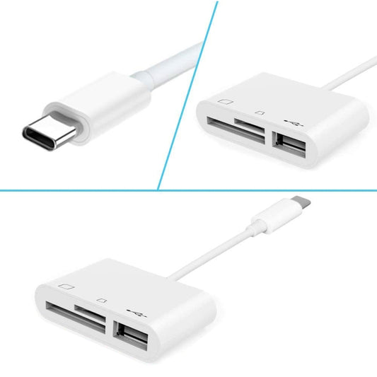 NK103TC 3 in 1 USB-C / Type-C Male to SD + TF + USB Female Camera Reader by buy2fix