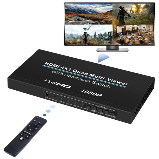 NEWKENG NK-C941 Full HD 1080P HDMI 4x1 Quad Multi-Viewer with Seamless Switch & Remote Control, AU Plug by buy2fix