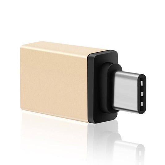 Aluminum Alloy USB-C / Type-C 3.1 Male to USB 3.0 Female Data / Charger Adapter(Gold) by buy2fix