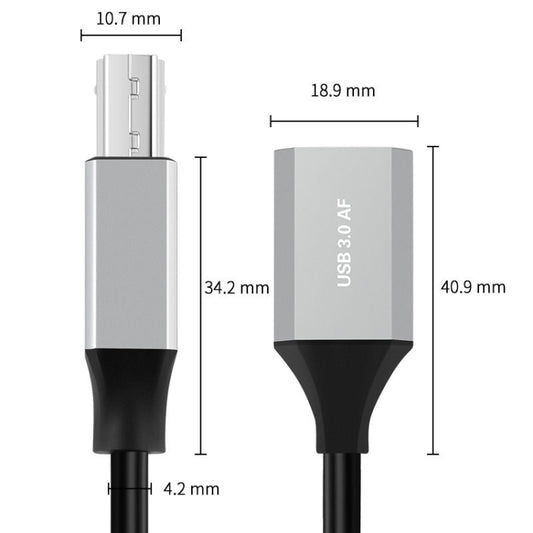 USB-C / Type-C 3.1 to USB 3.0 Male Square Port Printer Data Transmission Extension Cable, Length:0.5m by buy2fix