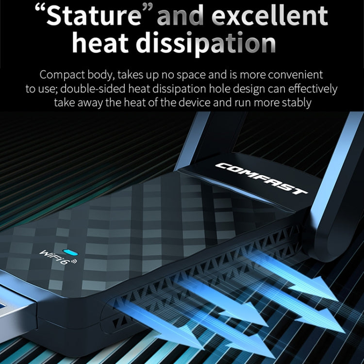 COMFAST CF-952AX V2 1800Mbps Dual Band Wireless Network Card WiFi6 USB Adapter by COMFAST