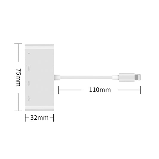 75216 4 in 1 8 Pin to HDMI + 8 Pin Charging + 2 USB Ports HD Video Converter by buy2fix