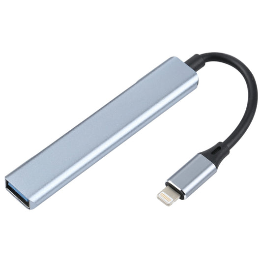 S-209 3 in 1 8 Pin Male to Dual USB 2.0 + USB 3.0 Female Adapter HUB(Silver Grey) by buy2fix