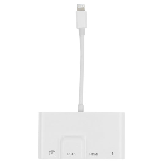 4 in 1 8 Pin Male to 8 Pin Power + RJ45 Ethernet + HDMI + USB Camera Female OTG Digital AV Adapter by buy2fix