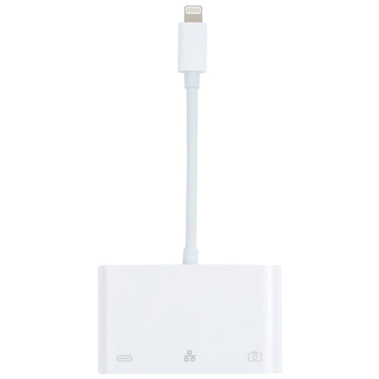 NK-107 3 in 1 8 Pin Male to USB + 1000M Ethernet + 8 Pin Power Female Adapter by buy2fix