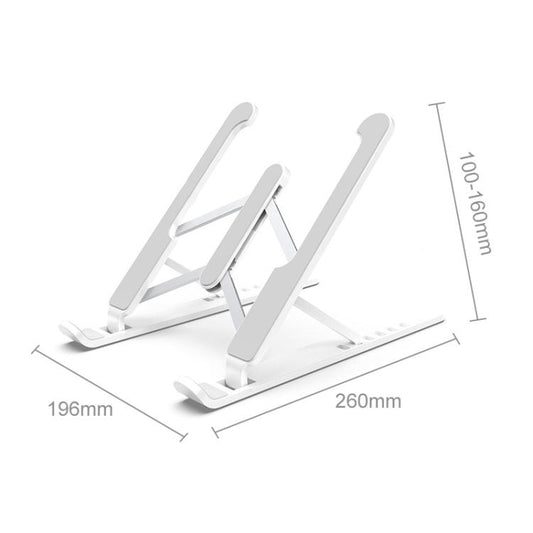 Laptop Stand Desktop Raise Bracket Cooling Base Lifting Holder Foldable (White) by buy2fix