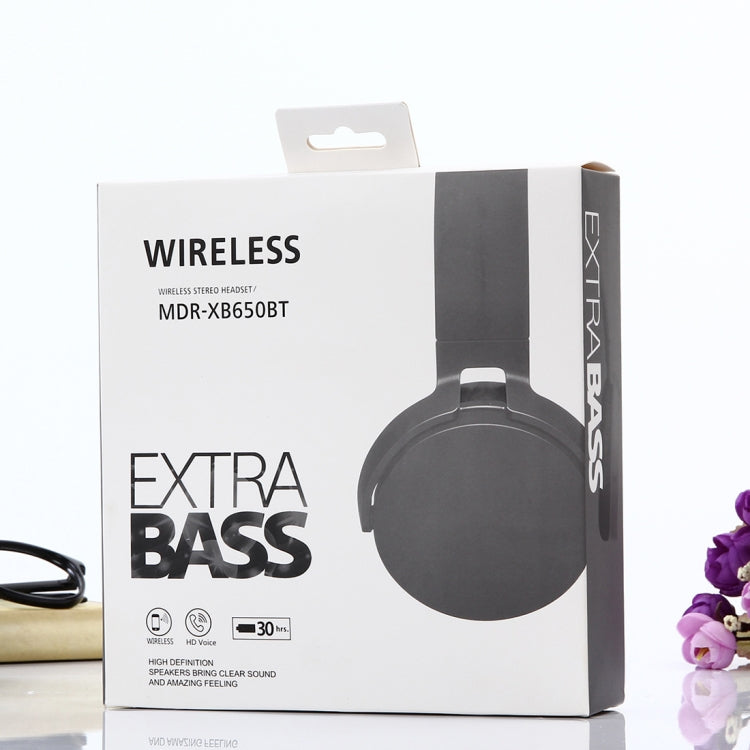 MDR-XB650BT Headband Folding Stereo Wireless Bluetooth Headphone Headset, Support 3.5mm Audio Input & Hands-free Call(Grey) by buy2fix