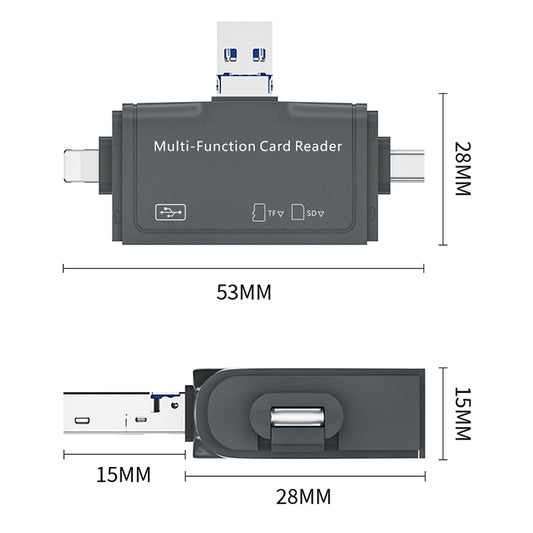 7 In 1 USB 3.0 Card Reader (Gold) by buy2fix