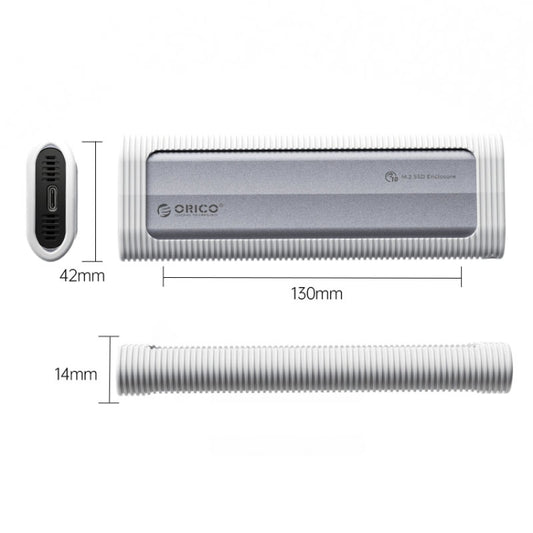 ORICO AXM2-G2-V1-GY-BP M.2 NVMe SSD Enclosure with Silicone Protective Case & Type-C+USB Cable by ORICO