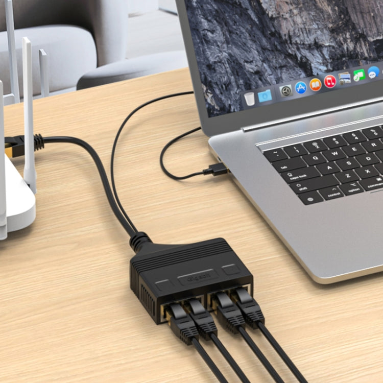 Female RJ45 4 in 1 Gigabit Network Splitter Cable Ethernet Network Coupler by buy2fix