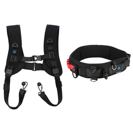 PULUZ 2 in 1 Multi-functional Bundle Waistband Strap + Double Shoulders Strap Kits with Hook for SLR / DSLR Cameras by PULUZ