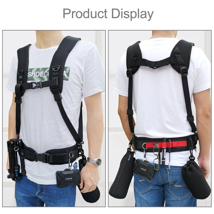 PULUZ 2 in 1 Multi-functional Bundle Waistband Strap + Double Shoulders Strap Kits with Hook for SLR / DSLR Cameras by PULUZ