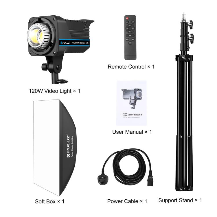 PULUZ 120W Photo Studio Strobe Flash Light Kit with Softbox Reflector & Tripod(UK Plug) by PULUZ
