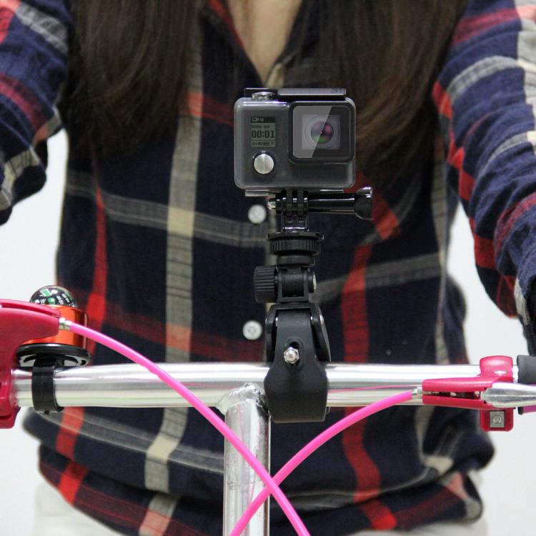 PULUZ Motorcycle Bicycle Handlebar Holder with Tripod Mount & Screw for GoPro, Insta360, DJI and Other Action Cameras(Black) by PULUZ