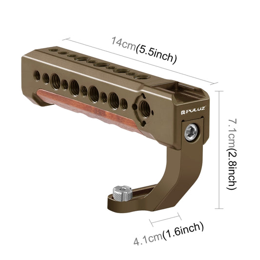 PULUZ Camera Wooden Top Handle with Cold Shoe Mount for Mirrorless Camera Cage Stabilizer(Bronze) by PULUZ