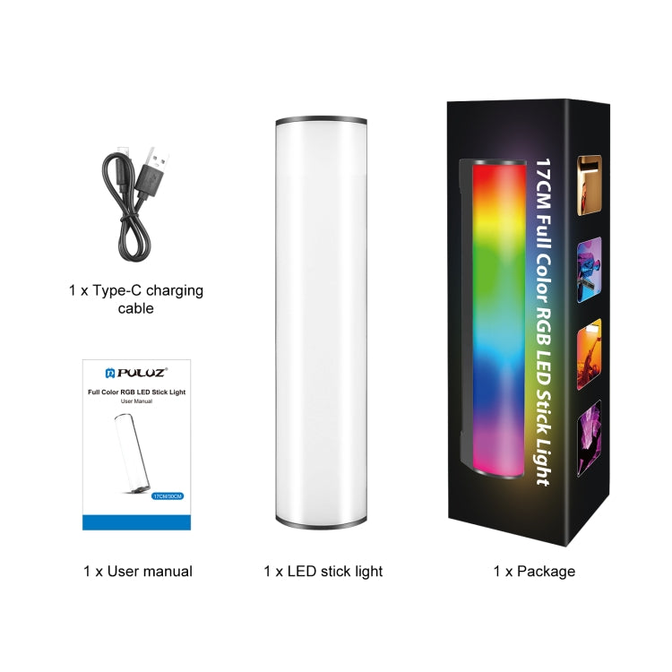 PULUZ 17cm Photo Handheld Full Color RGB Stick Light Magnetic LED Fill Light by PULUZ