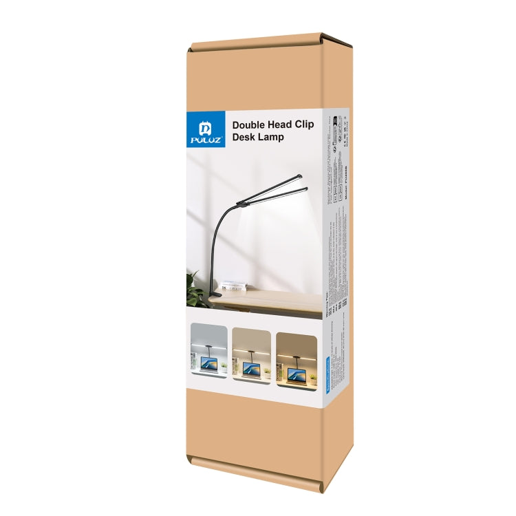 PULUZ Gooseneck Tube LED Fill Light Double Head Clip Desk Lamp (Black) by PULUZ