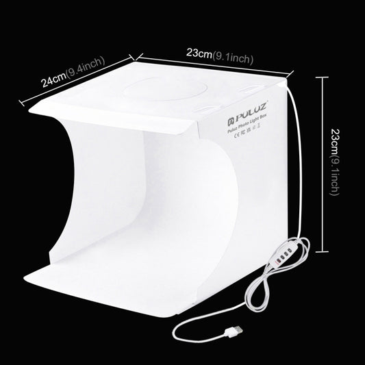 PULUZ 23cm Ring LED Panel Folding Portable Light Photo Lighting Studio Shooting Tent Box Kit with 6 Colors Backdrops (Black, White, Yellow, Red, Green, Blue), Unfold Size: 24cm x 23cm x 23cm by PULUZ
