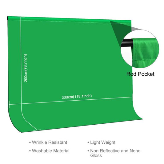 PULUZ 3m x 2m Photography Background Thickness Photo Studio Background Cloth Backdrop(Green) by PULUZ