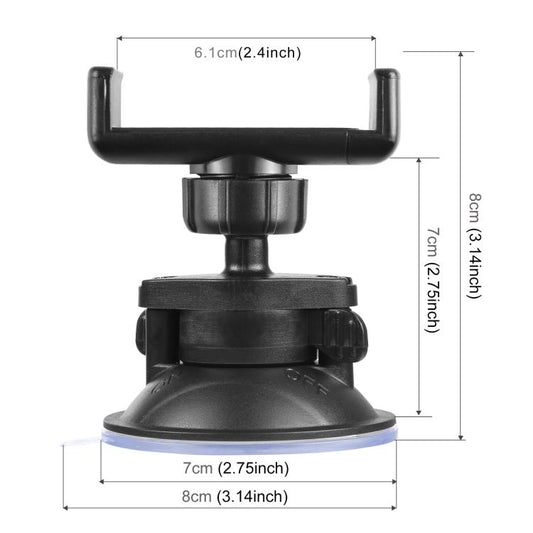 PULUZ 360 Degree Rotating Suction Cup Clamp Holder Bracket For iPhone, Galaxy, Huawei, Xiaomi, Sony, HTC, Google and other Smartphones (Black) by PULUZ