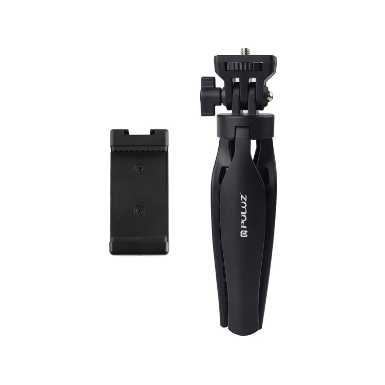 PULUZ Desk Plastic Tripod Mount with Phone Clamp & Adjusting Tripod Head for Smartphones(Black) by PULUZ