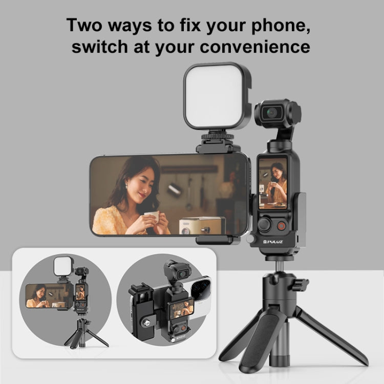 For DJI OSMO Pocket 3 PULUZ Protective Frame Expansion Phone Clamp Adapter Bracket (Black) by PULUZ