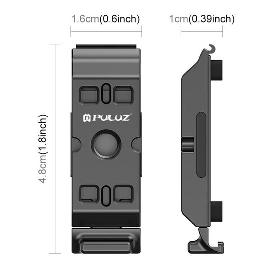 PULUZ ACE / AC Aluminum Alloy Vertical Shooting Magnetic Quick-release Battery Side Interface Cover for Insta360 Ace Pro 2 (Black) - Others by PULUZ | Online Shopping UK | buy2fix