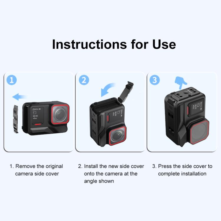 PULUZ ACE / AC Aluminum Alloy Vertical Shooting Magnetic Quick-release Battery Side Interface Cover for Insta360 Ace Pro 2 (Black) - Others by PULUZ | Online Shopping UK | buy2fix