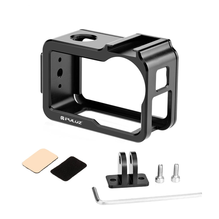 For DJI Osmo Action 5 Pro / 4 / 3 PULUZ Metal Cage Expansion Adapter Frame with Cold Shoe (Black) - Protection Frame by PULUZ | Online Shopping UK | buy2fix