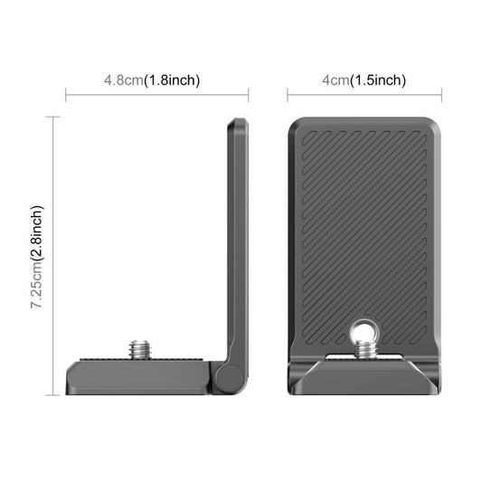 PULUZ Folding Magnetic Mount Base L Bracket For Insta360 X4 / X5 / DJI Pocket 3 (Black) - Mount & Holder by PULUZ | Online Shopping UK | buy2fix